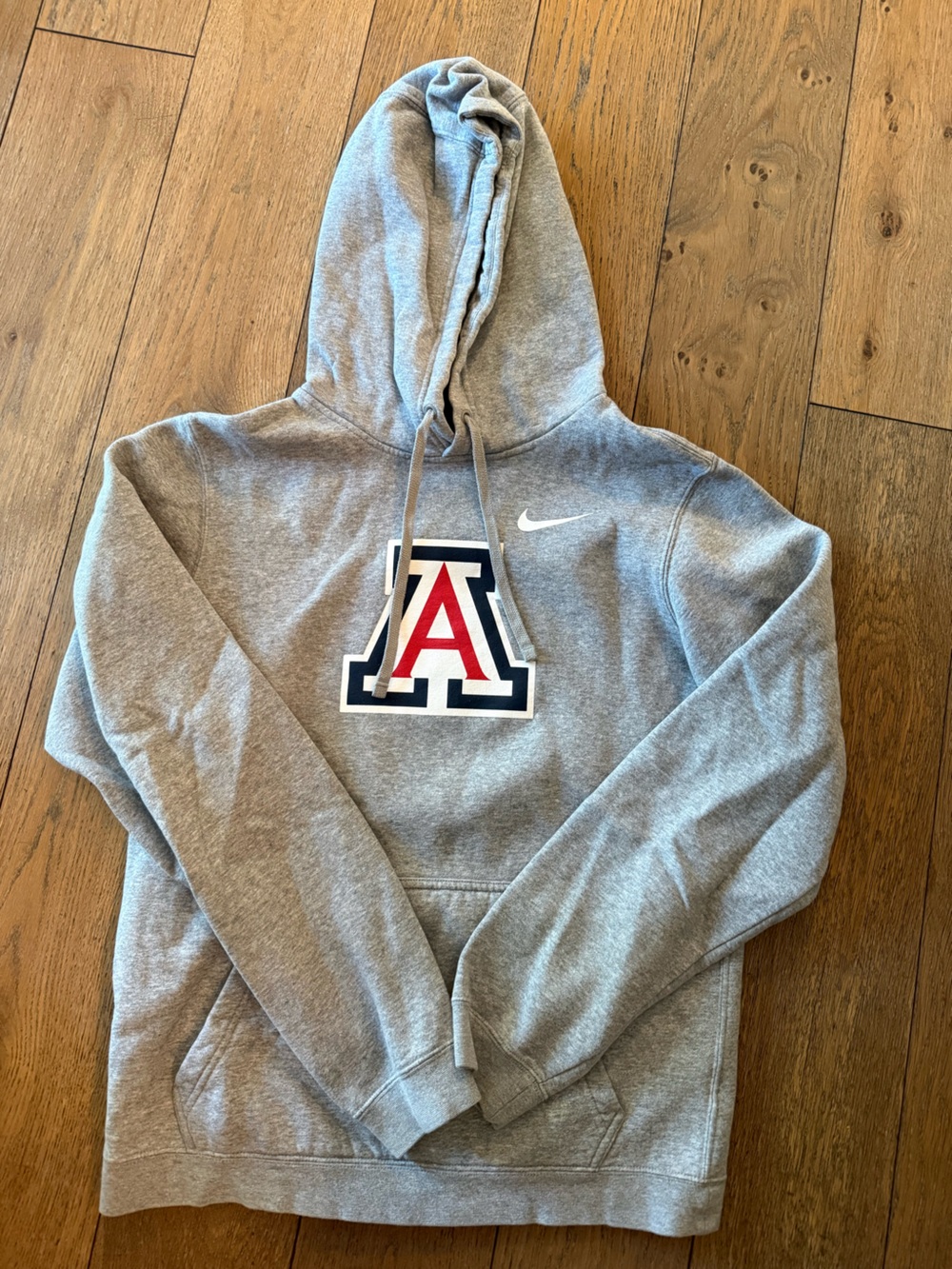 Nike University of Arizona Gray Hooded Sweatshirt with Red & Navy 'A' Logo